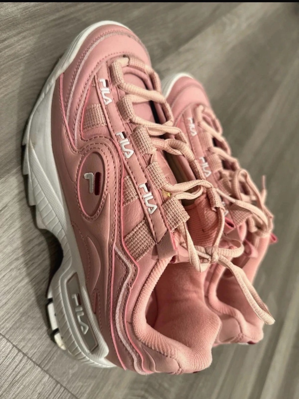 Fila Women’s Pink Chunky Lace-Up Sneakers